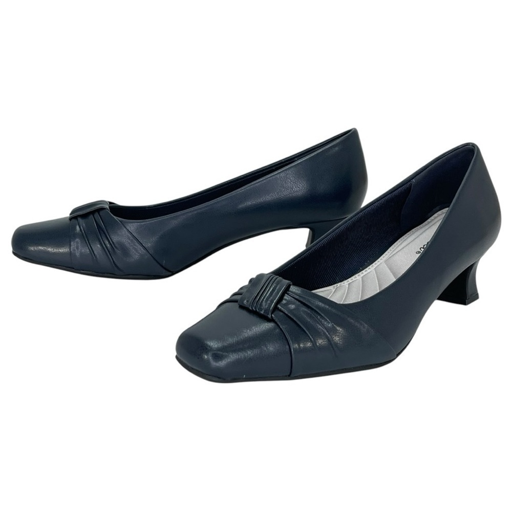 Easy Street Waive Navy Faux Leather Womens Pumps Size 7.5W - Picture 9 of 13